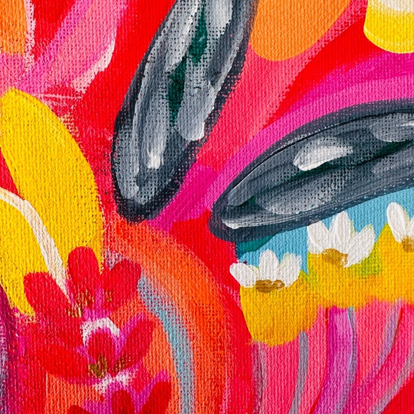 Original Painting Abstract Collectible Floral Landscape 10" x 10" x .50" Canvas - Picture 6 of 10
